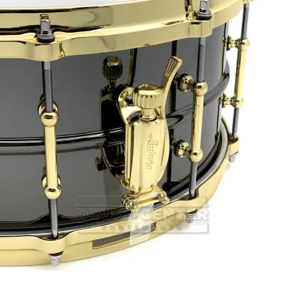 Ludwig LB417BT Black Beauty Snare Drum 14x6.5 w/Brass Trim image 2