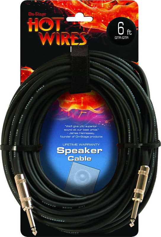 14AWG Speaker Cable (6&#039;, QTR-QTR)  			