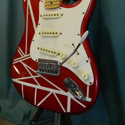 Grand  Prix Stratocaster c.1980 Red/White Striped image 3