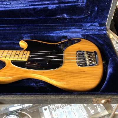 1976 Fender Mustang Bass Natural Gloss Finish Short-Scale Electric Bass Guitar with Hardshell Case image 16