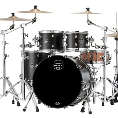 Mapex Saturn Rock 4 Piece Shell Pack Without Snare Satin Black (SR529XUFB) image 2