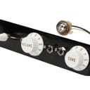 920D Custom T3W-PR-B/W 3-Way T-Style Control Plate w/ Two Mini Toggles for P-Rails Control, Black / White