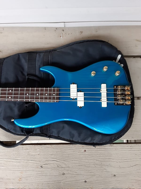 Used Valley Arts California Pro Electric Bass Guitar w/ Fender Gig Bag! Rare Blue Finish, EMG Pickups! image 1