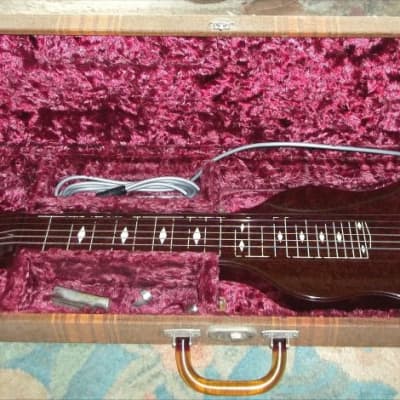 Rare 1947 Antique Kiesel Lap Steel Guitar Brown Bakelite W/case and It Works Too! Please Make Offers image 1