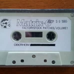 Vintage Oberheim Matrix 6 FactoryStock Patches Cassette Volume 1 Dated Sept 30, 1985 image 3