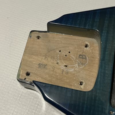 2006 MIJ Jackson RR3 RR Rhoads V Blue Flame Guitar Body Floyd Tremolo Ready image 7