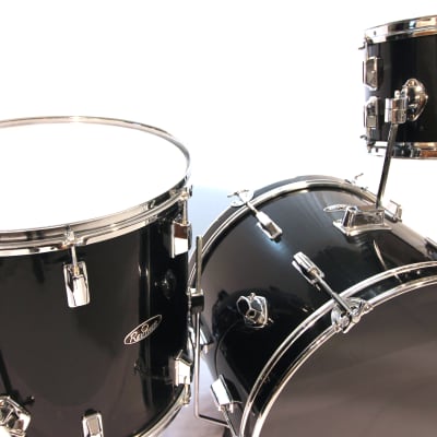MIT Reuther 1970's 4 Piece Drum Set in Gloss Black Price Drop image 2