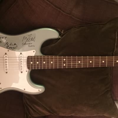 R.E.M. Signed Autographed Fender Standard Stratocaster Electric Guitar image 2
