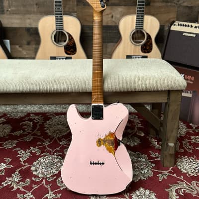Friedman Vintage T Shell Pink Over 3 Tone Burst Electric Guitar - with Hard Case image 15