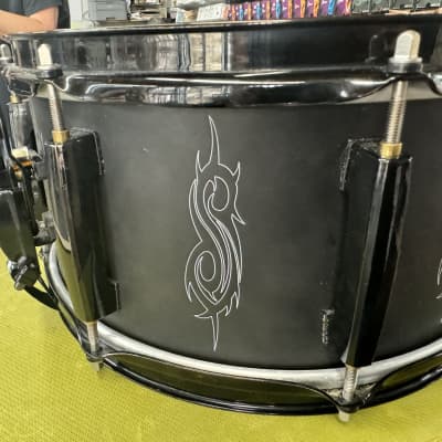 Pearl JJ1365 Joey Jordison Signature 13x6.5" Steel Snare Drum 2010s - With Gig Bag Matte Black with Slipknot Logo image 6