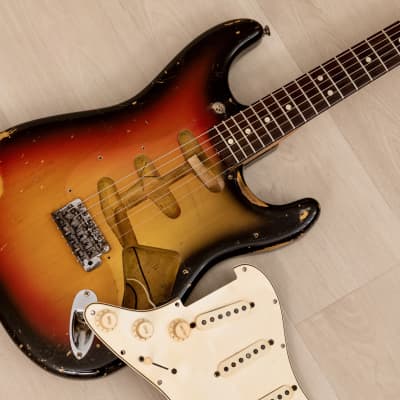 1965 Fender Stratocaster Vintage Electric Guitar Sunburst w/ 1964 Neck Date, Case image 24