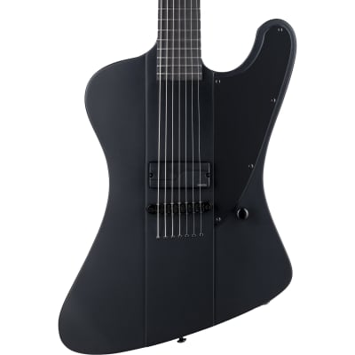 ESP LTD Phoenix-7 Baritone Black Metal Electric Guitar, Black Satin image 1