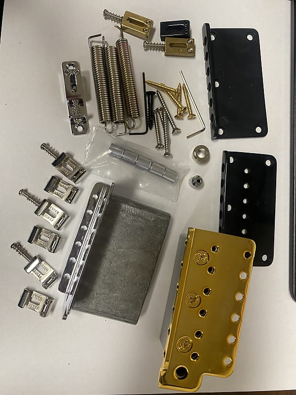 Parts Lot Stratocaster Bridge & Tremolo Saddles Blocks Plate | Reverb