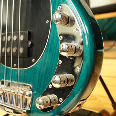 Ernie Ball Music Man Stingray 4 Bass from 1999 in Translucent Teal image 7