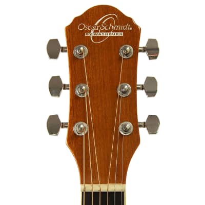 Oscar Schmidt OG10CEFYS Concert Cutaway Acoustic Electric Guitar, Flame Yellow Sunburst image 8