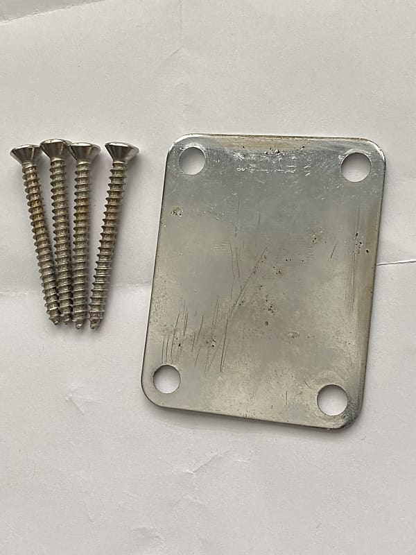 80s Neck Plate & Screws stratocaster telecaster jazzmaster | Reverb