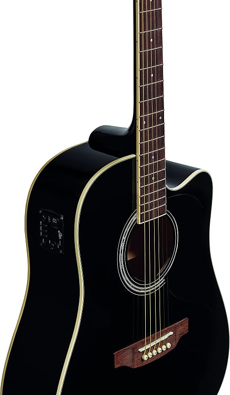 Eko Ranger Cw Eq Black Acoustic Electric Guitar With Basswood Reverb