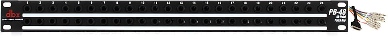 dbx PB-48 48-point 1/4 inch TRS Balanced Patchbay  Bundle with Hosa DTP-802 8-channel DB25 to 1/4-inch TRS Snake - 6.6 foot image 1