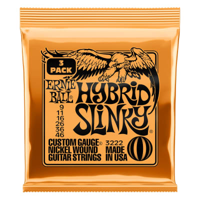 Ernie Ball Hybrid Slinky Nickel Wound Electric Guitar Strings 9-46 Gauge - 3 Pack image 1