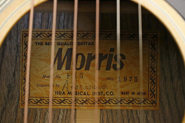 Vintage 1975 made MORRIS F-15 Acoustic Guitar IIDA factory Made in Japan