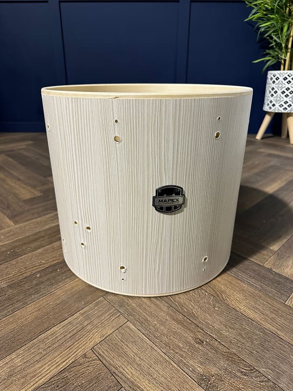 Mapex Mars Tom Drum Shell 16”x14” Bare Wood Project / Bonewood #MR9 image 1