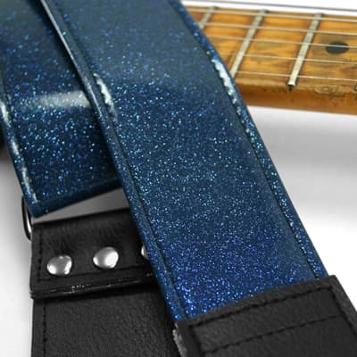 Blue Sparkle Luggage Guitar Strap