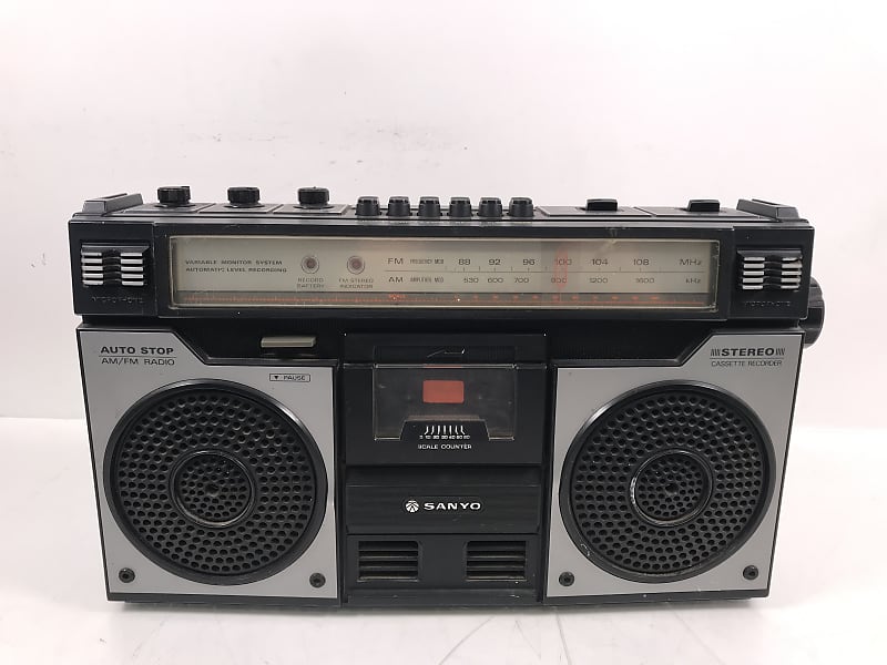 Sanyo M-9920 Vintage Boombox Cassette Recorder  			