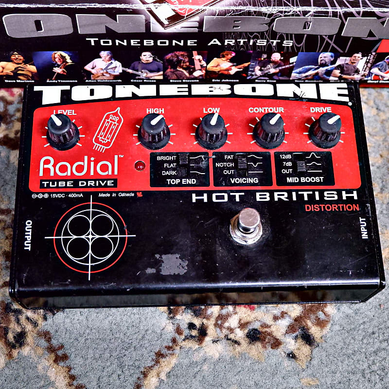 Radial Tonebone Hot British Tube Overdrive 2010s - Red with Power Supply image 1