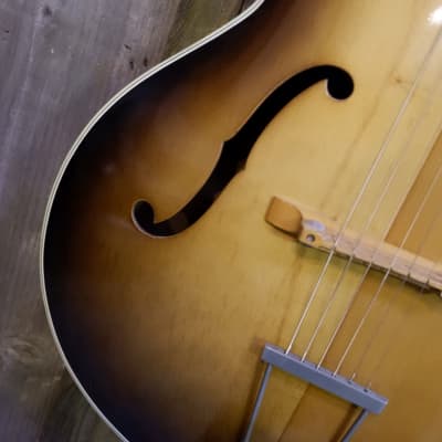 Hofner Model 450 Archtop Acoustic Refretted + Light Restoration - late 1950's with Hard Case image 9