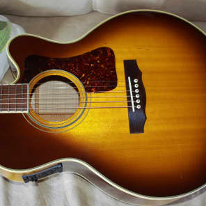 Sweet 16yr Old Guild F47MCE w/HSC All Solid Woods AAAA Flame Maple. Fishman Prefix ProBlend Mic & PU image 24