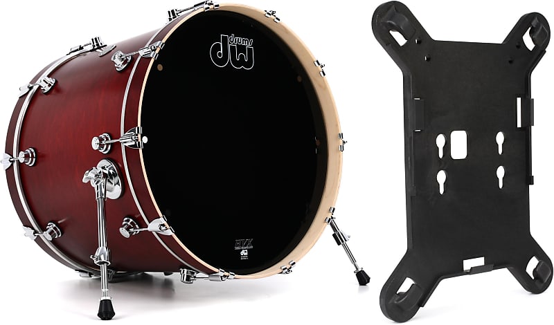 DW Performance Series Bass Drum - 18 x 22 inch - Tobacco Satin Oil  Bundle with Kelly Concepts Kelly SHU FLATZ System for Shure Beta 91 / 91A image 1