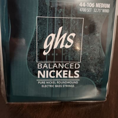 2 sets! GHS 4700 Balanced Nickels 44-106 Short Scale Bass Strings - Silver image 1