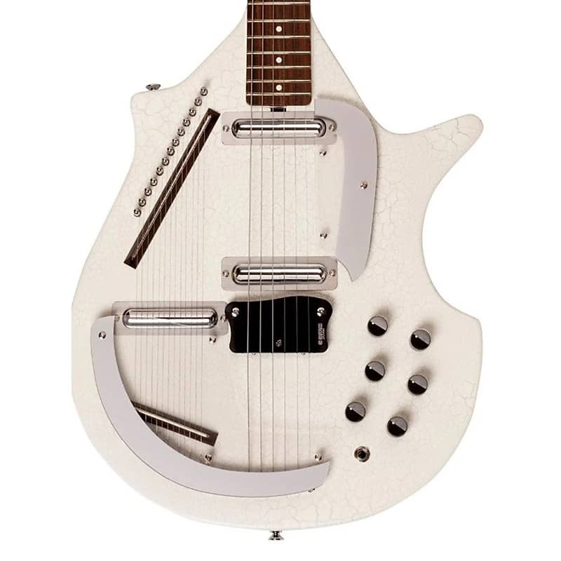 Danelectro Coral Sitar Reissue Guitar - White Crackle image 1