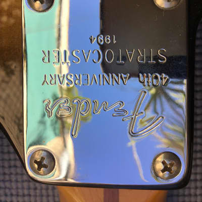 Fender 40th Anniversary American Stratocaster 1994 Tobacco Sunburst image 4