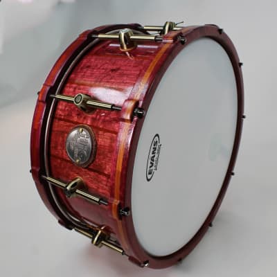 HHG Drums Purpleheart And Bubinga Stave Snare & Matching Wood Hoops, Satin Lacquer image 7