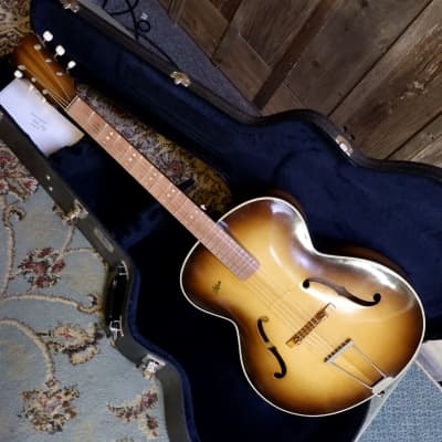Hofner Model 450 Archtop Acoustic Refretted + Light Restoration - late 1950's with Hard Case image 3