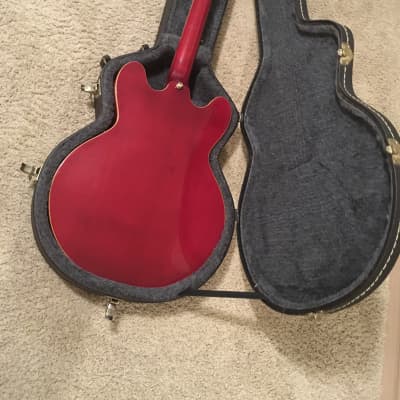 GTX Semi-hollow Copy of gibson es-335 electric Wine red with hard case in excellent condition image 8