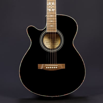 Lindo B-STOCK Left Handed Black Fire Electro Acoustic Guitar with TOPS-4T Preamp / Tuner LCD / EQ & Gigbag for sale
