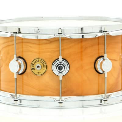 Drum Workshop 14" x 7" Jazz Series Snare Drum Exotic Natural Lacquer Over Rotary Cherry W/ Chrome Hardware - Mint, Open Box image 2