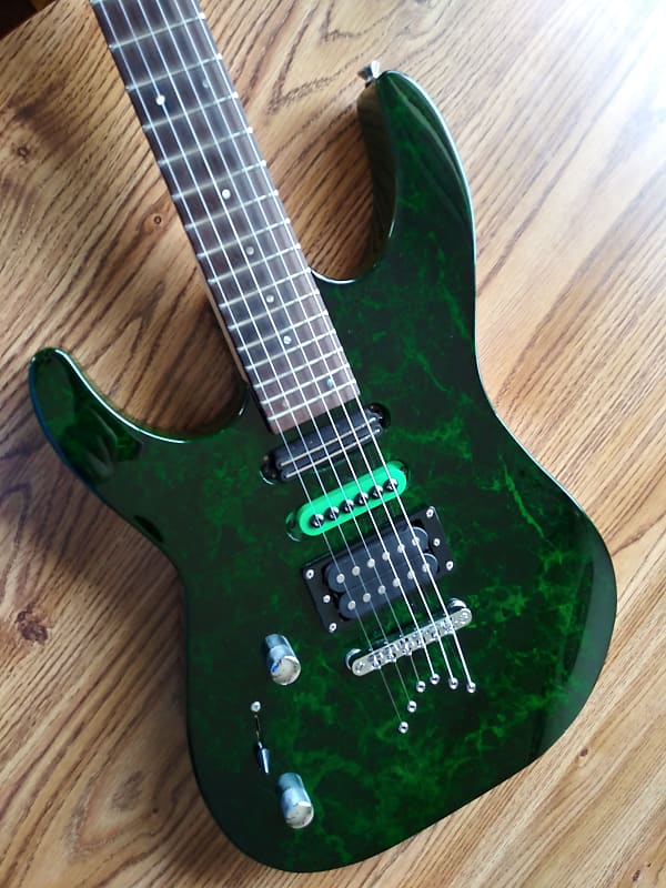 Rare Left Handed Hadean Green Marble Electric Guitar Reverb