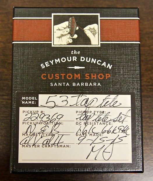 Seymour Duncan Custom Shop '53 Tap Tele Pickup Set Black/Chrome image 1