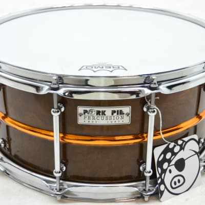 Pork Pie 6.5x14 Snare Drum Candy Yellow Copper w/ Polished Bead image 1