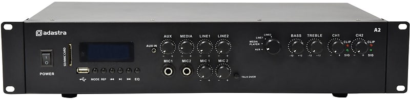 Adastra A2 Stereo PA Amplifier 2 x 200W image 1