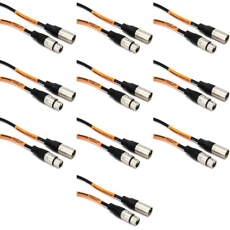 Pro Co EXM-3 Excellines XLR Female to XLR Male Patch Cable - 3 foot (10-Pack) image 1