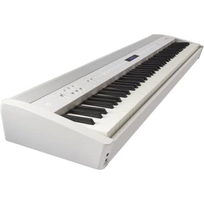 Roland FP-60 Piano (White) - DP-10 Pedal (Included), Knox Heavy Duty Stand, Bench, Tascam TH02, Dust Cover, (2) 1/4 Cables Bundle image 3