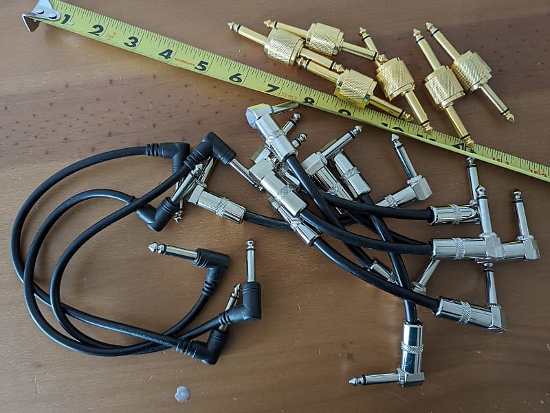 Pedalboard Patch Cables Lot Right Angle and Pedal Couplers Reverb