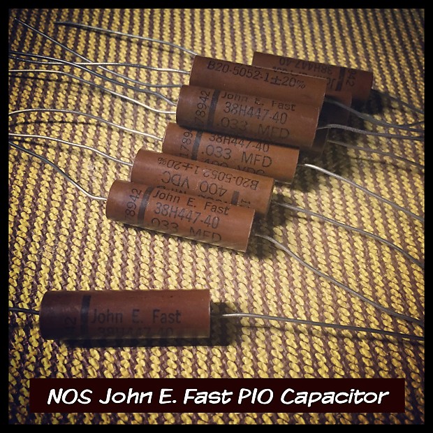 (2) NOS John E. Fast Paper In Oil PIO Capacitors .033 MFD 400V for Gibson  Fender