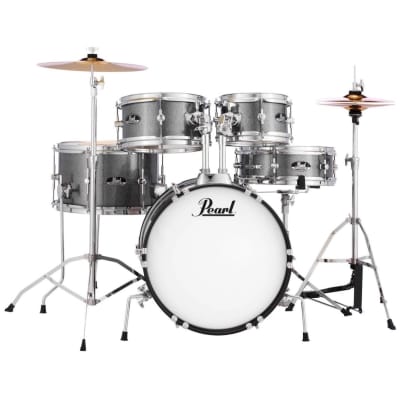 Pearl RSJ465CC Roadshow Mini Complete Drum Set, 5-Piece, Grey Sparkle image 1