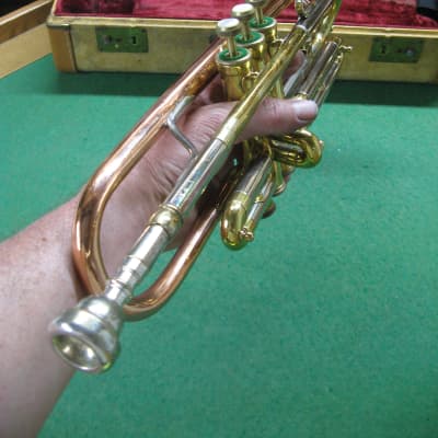 Harry Pedler & Sons American Triumph Trumpet 1950's with Rare Copper Bell - Case & Bach 7C MP image 14