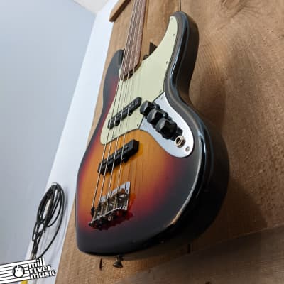 Fender Fretless Jazz Bass Guitar Sunburst USA Neck on MIM Body w/ Gig Bag image 11